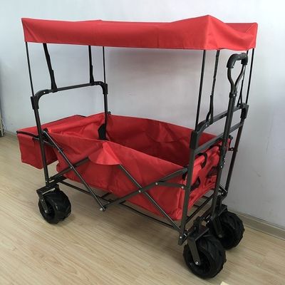 واگن ساحلی قابل حمل واگن تاشو بزرگ فابریک PVC با روکش قرمز