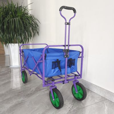 سبد کمپینگ پارچه ای دولایه واگن تاشو چرخ دستی قابل حمل 8 اینچی PVC