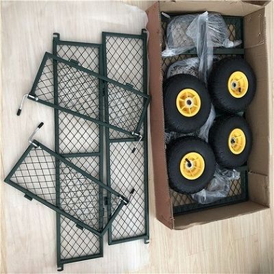 گاردن مشبک باغی 50 لیتری سنگین واگن مش فولادی در فضای باز با 4 چرخ