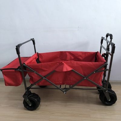 واگن ساحلی قابل حمل واگن تاشو بزرگ فابریک PVC با روکش قرمز