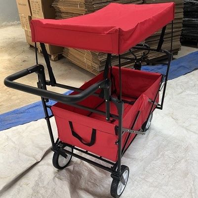 گاری تاشو قرمز گاری تاشو با دسته فشار روکش چرخ