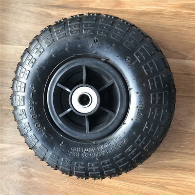350 4 رینگ پلاستیکی خاکستری چرخ کالسکه بادی 10 اینچی تعویض چرخ ترولی دستی