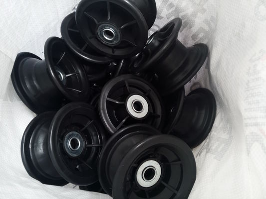 350 4 رینگ پلاستیکی خاکستری چرخ کالسکه بادی 10 اینچی تعویض چرخ ترولی دستی