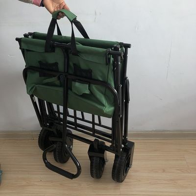 واگن تاشو ساحلی تفریحی واگن سبز کاربردی با چرخ هوا 80 کیلوگرمی