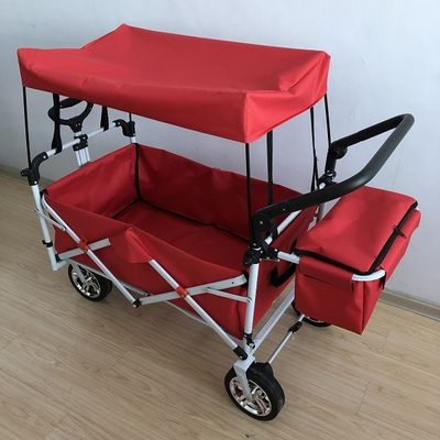 چرخ دستی تاشو واگن سودمند 8 اینچی تاشو ساحلی با سایبان 600D پارچه آکسفورد