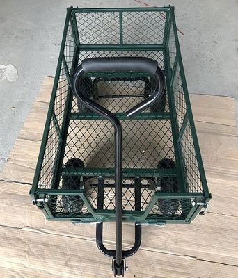 50L استفاده از شبکه فولاد باغ کارتن تاشو استفاده از واگن با طرف های قابل برداشت و 4.10/3.50-4 اینچ چرخ