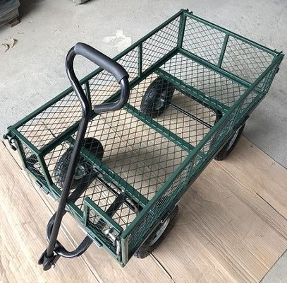 50L استفاده از شبکه فولاد باغ کارتن تاشو استفاده از واگن با طرف های قابل برداشت و 4.10/3.50-4 اینچ چرخ