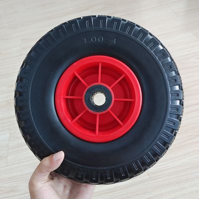 300-4 چرخ لاستیکی رینگ قرمز 10 اینچی چرخ گاری باغی چرخ پنوماتیک چرخ دستی