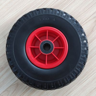 300-4 چرخ لاستیکی رینگ قرمز 10 اینچی چرخ گاری باغی چرخ پنوماتیک چرخ دستی