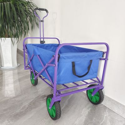 سبد کمپینگ پارچه ای دولایه واگن تاشو چرخ دستی قابل حمل 8 اینچی PVC