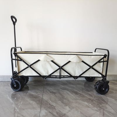 چرخ دستی کمپینگ تاشو آکسفورد 600D چرخ های PU قابل تنظیم تاشو واگن ساحلی بدنه کشیده
